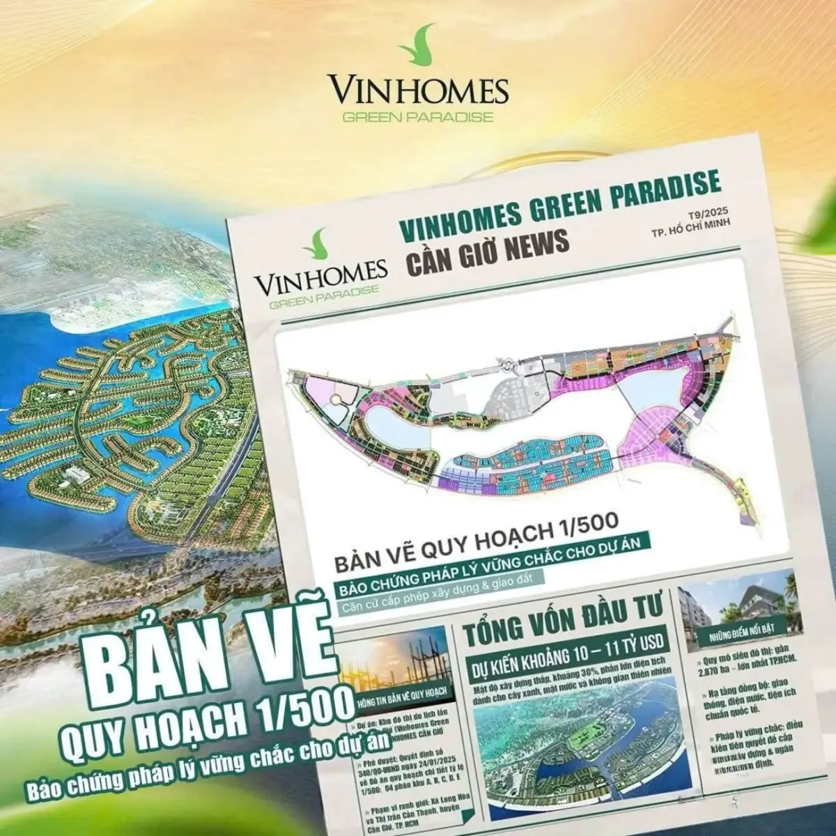 Bản đồ quy hoạch 1/500 của Vinhomes Green Paradise Cần Giờ: Pháp lý vững chắc, tâm điểm đầu tư mới