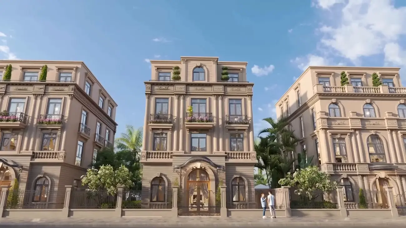 Dãy nhà liền kề phong cách Châu Âu tạo nên tổng thể đồng bộ và sang trọng tại The Haven Bay