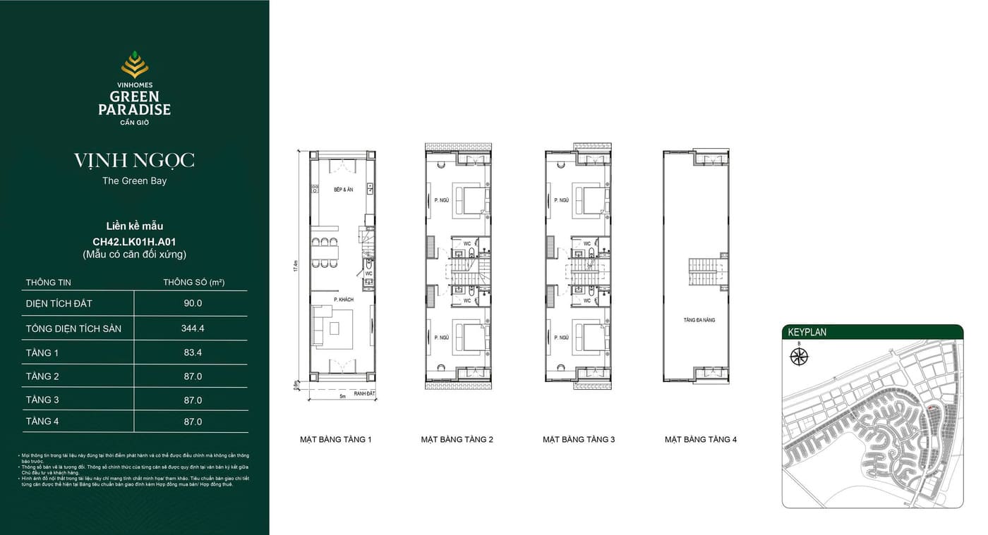 Layout Nhà phố Liền kề Phân khu Vịnh Ngọc – The Green Bay