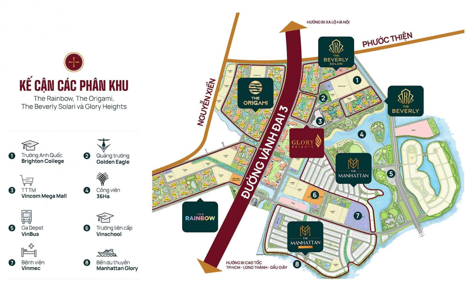 Vị trí phân khu Glory Heights